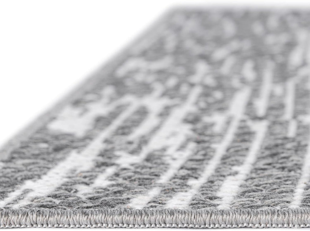 Abbey Rug - 9' 1 Gray Textured Cotton Rug - Modern Striped Design, Large Area Rug for Living Rooms and Bedrooms