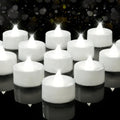 100Pack Flameless LED Tealight Candles, 200+ Hours, Cool White Light