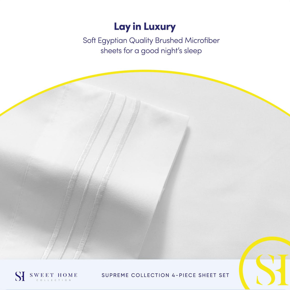 Bed Sheets - Breathable Luxury Sheets with Elastic & Secure Corner Straps Built In - 1800 Supreme