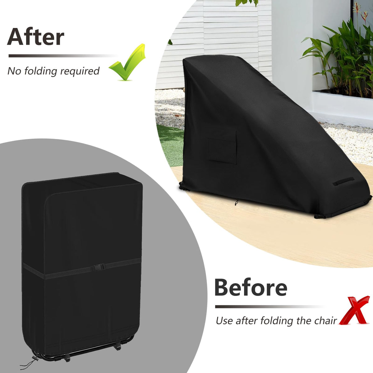 Zero Gravity Chair Cover XL, Outdoor Heavy Duty 600D Waterproof Zero Gravity Lounge Chair Cover, Patio Folding Zero