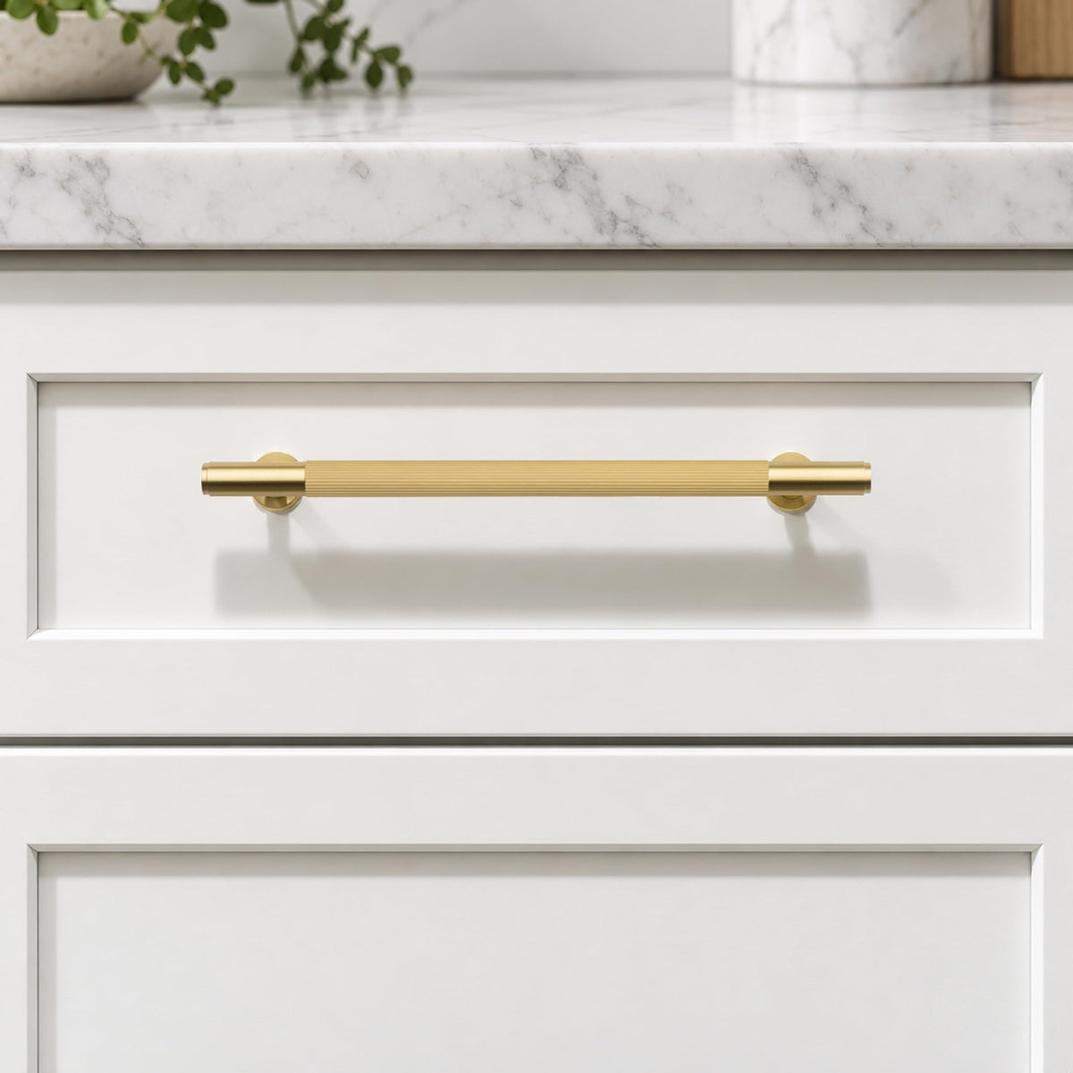 Solid Brass Cabinet Pulls, 6-1/4-Inch Hole Center Handles