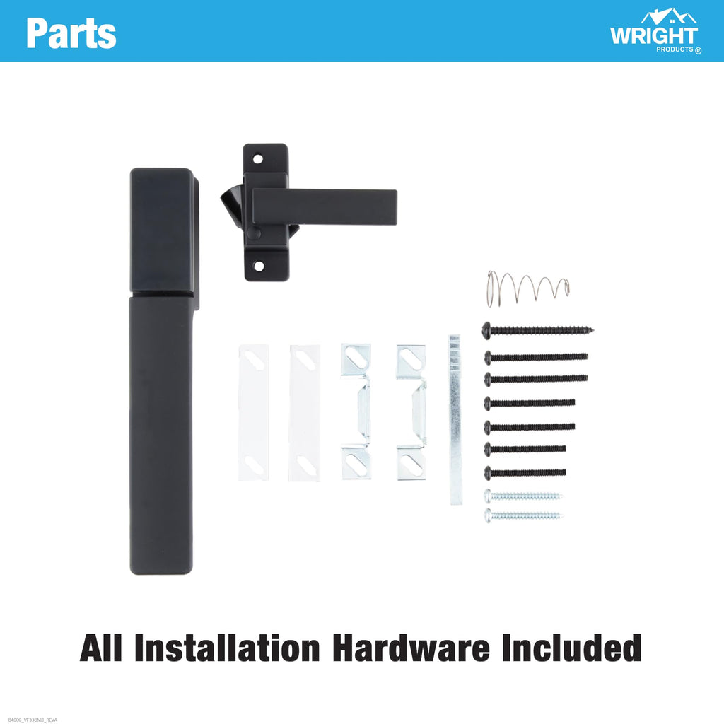 Free Hanging Screen & Storm Door Handle, Black