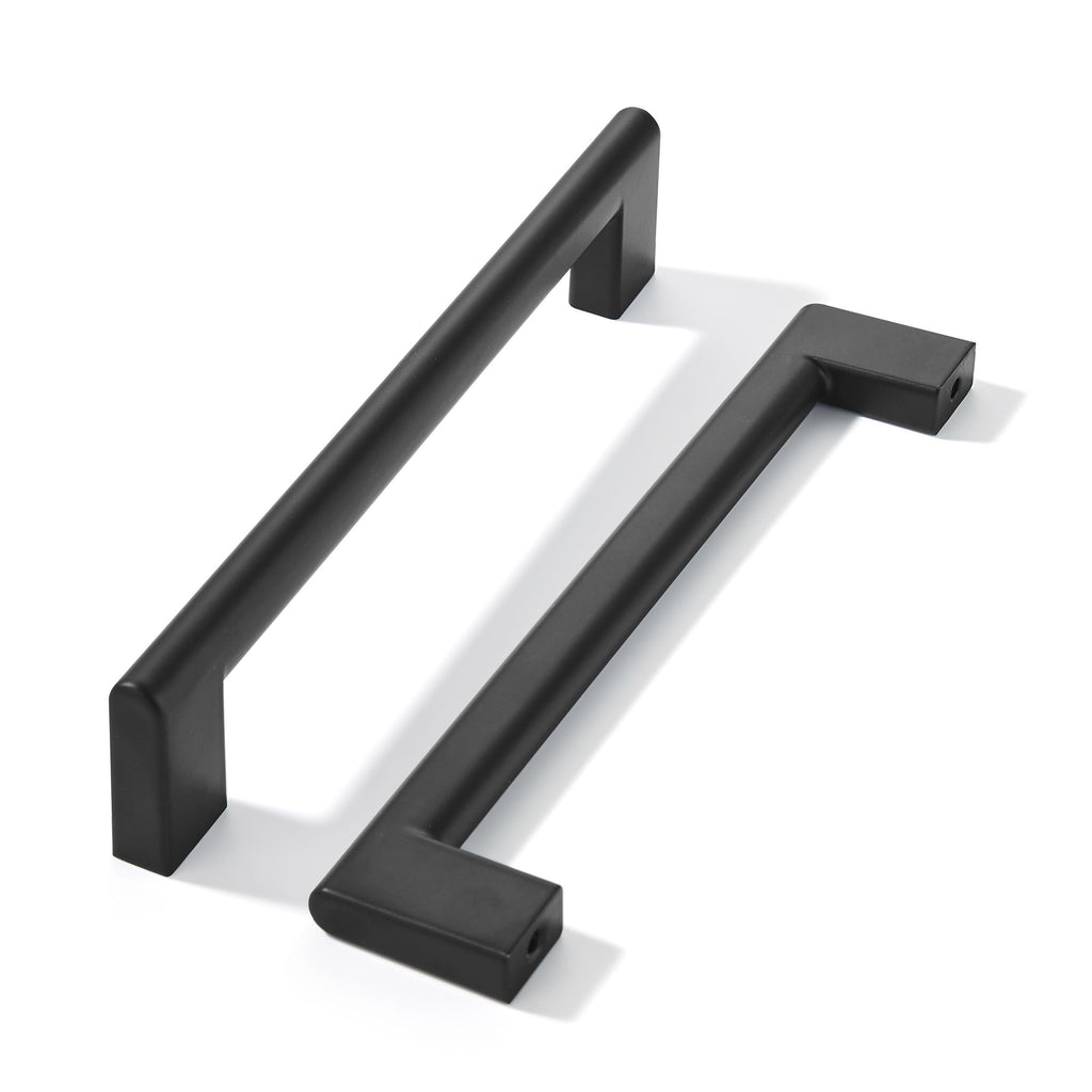 5 Inch Hole Center 10 Pack Matte Black Cabinet Pulls Heavy Duty Solid Kitchen Drawer Handle, Hardware , Drawer