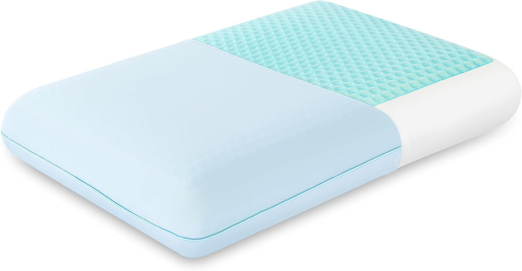 Cooling Gel Memory Foam Pillow, Reversible Design, Neck Support | For Side, Back & Stomach Sleepers, Removable