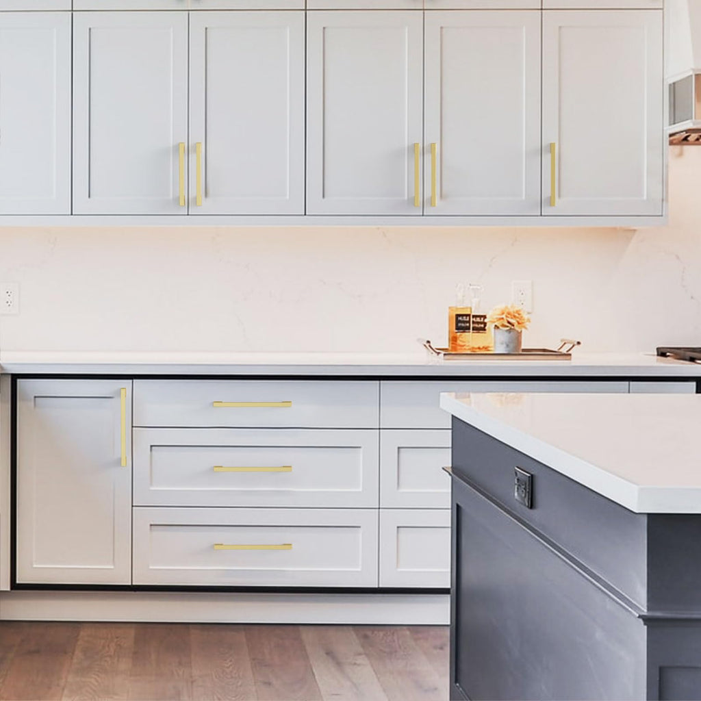 10 Pack Brushed Gold Cabinet Pulls 10"