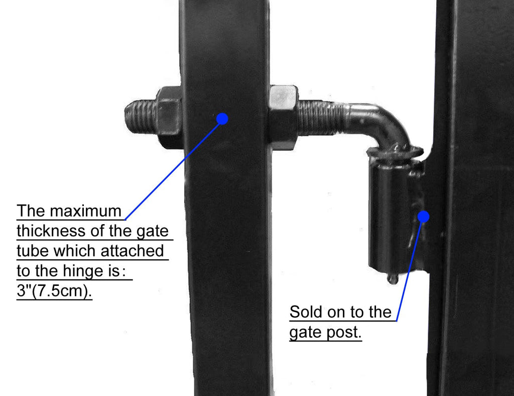 Universal Heavy Duty 5/8" J-Bolt Gate Hinge Steel Pivot Hinge Welded Hinge for Welding on Larger Iron or Steel Gates