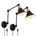 Plug in Wall Sconces, Dimmable Wall Sconce Swing Arm Wall Lights Plug in, Adjustable Wall Mounted Light Wall Lights