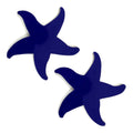 Porcelain Swimming Pool Starfish Step Marker (5" Cobalt Blue Glaze) (Set of 2)