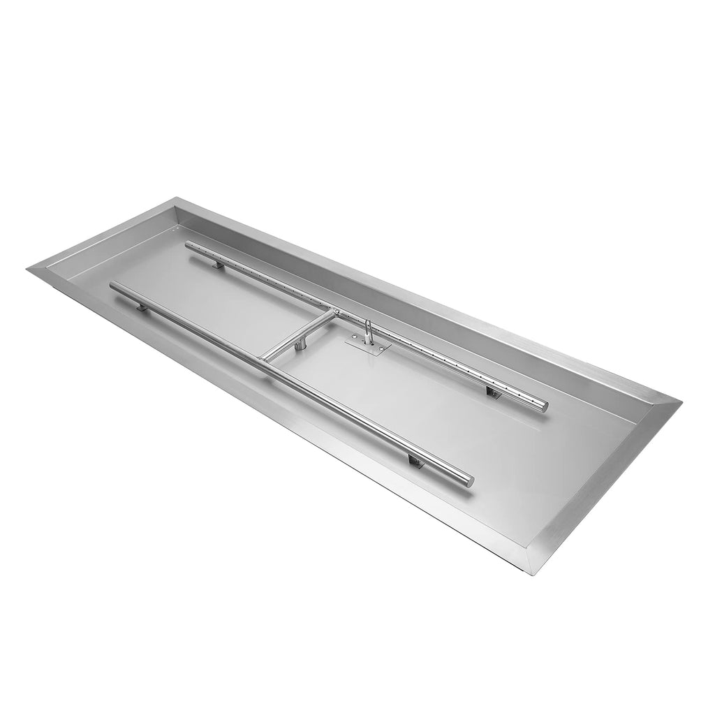 48 x 14 Inch Rectangle Drop-in Fire Pit H-Burner Pan