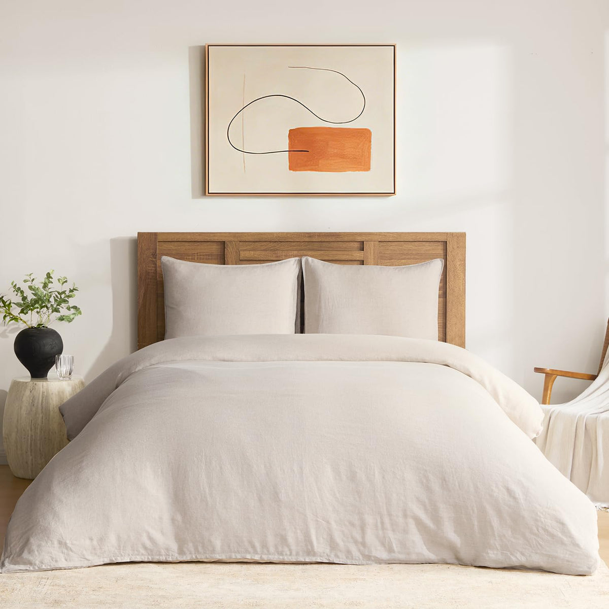 French Linen Duvet Cover Set, 100% Linen at 170 GSM, Three Pieces