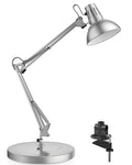 Metal Adjustable Desk Lamp with Clamp, Swing Arm