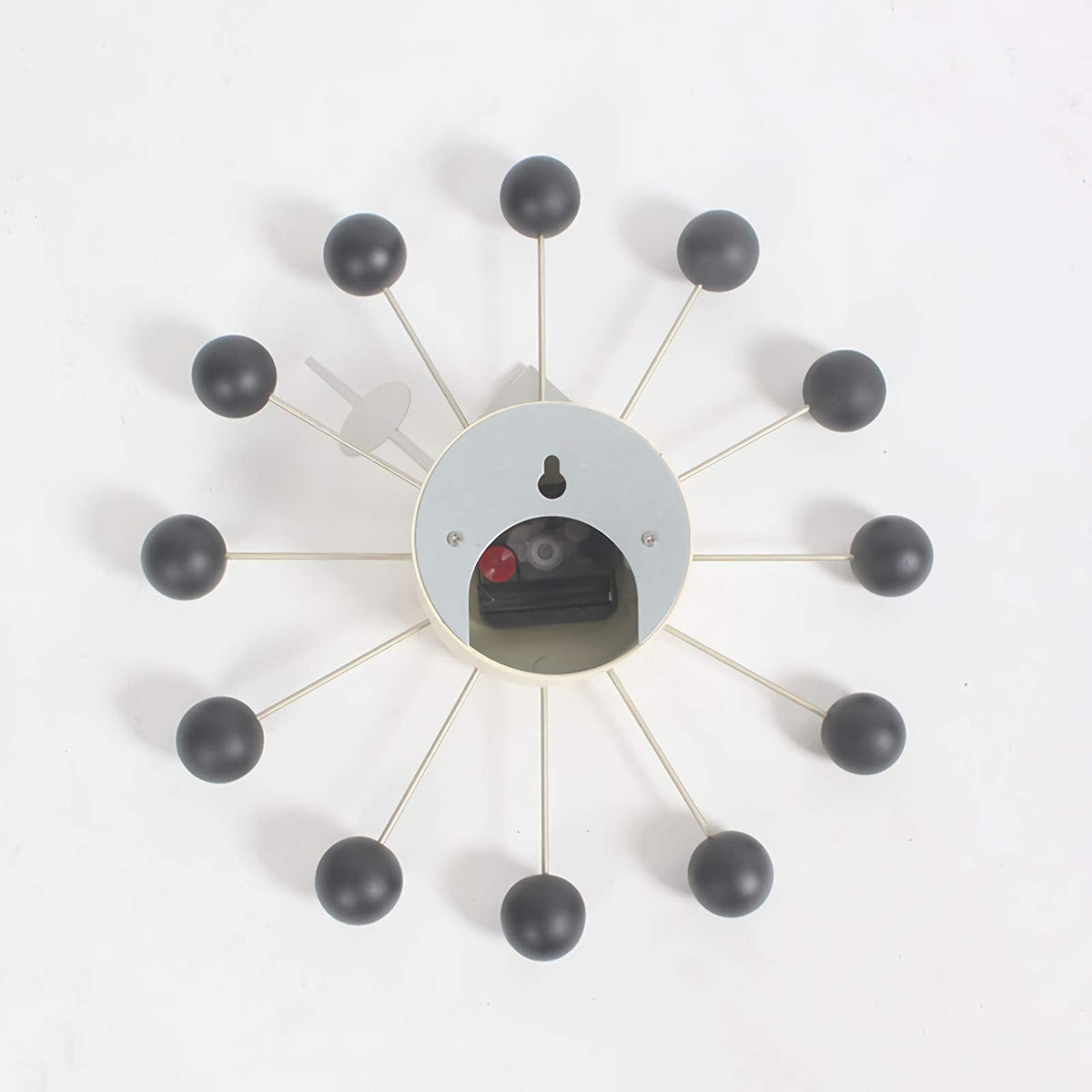 Inspired Nelson Style Modern Mid Century Retro Design Solid Wood Wall Ball Clock Black