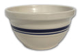 Dominion Mixing Bowl, Stoneware with Food Safe Glaze, Tan with Blue Stripe, 12 inches