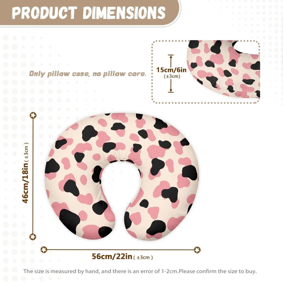 Multi Pink Color Cow Stripes Breastfeeding Pillow Cover Nursing Pillow Cover Cuddle Pillow Slipcover Detachable