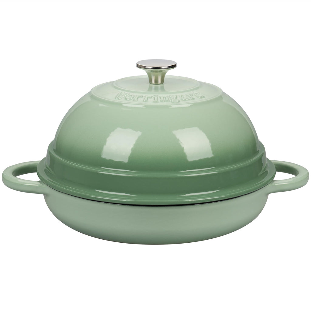 Cast Iron Enameled Dutch Oven Pot with Lid for Bread Baking, Bread Oven, 6 Quart, Green