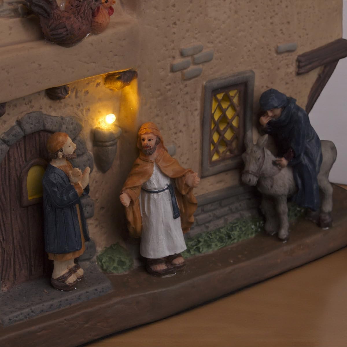 Bethlehem Inn Porcelain Christmas Village with LED Lights