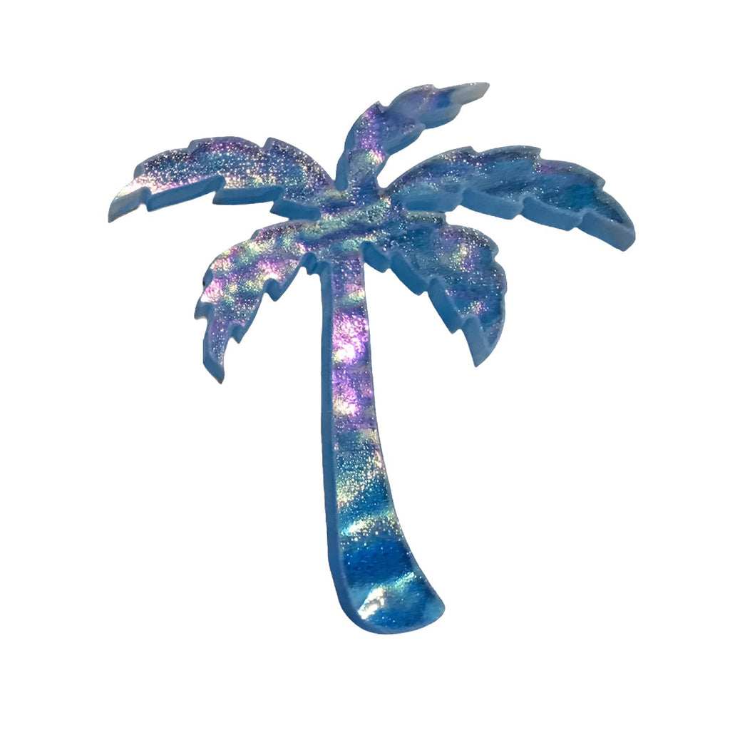 Palm Tree Glass Swimming Pool Step Marker Mosaic(5"x4.5", Deep Blue) (2 Pack)