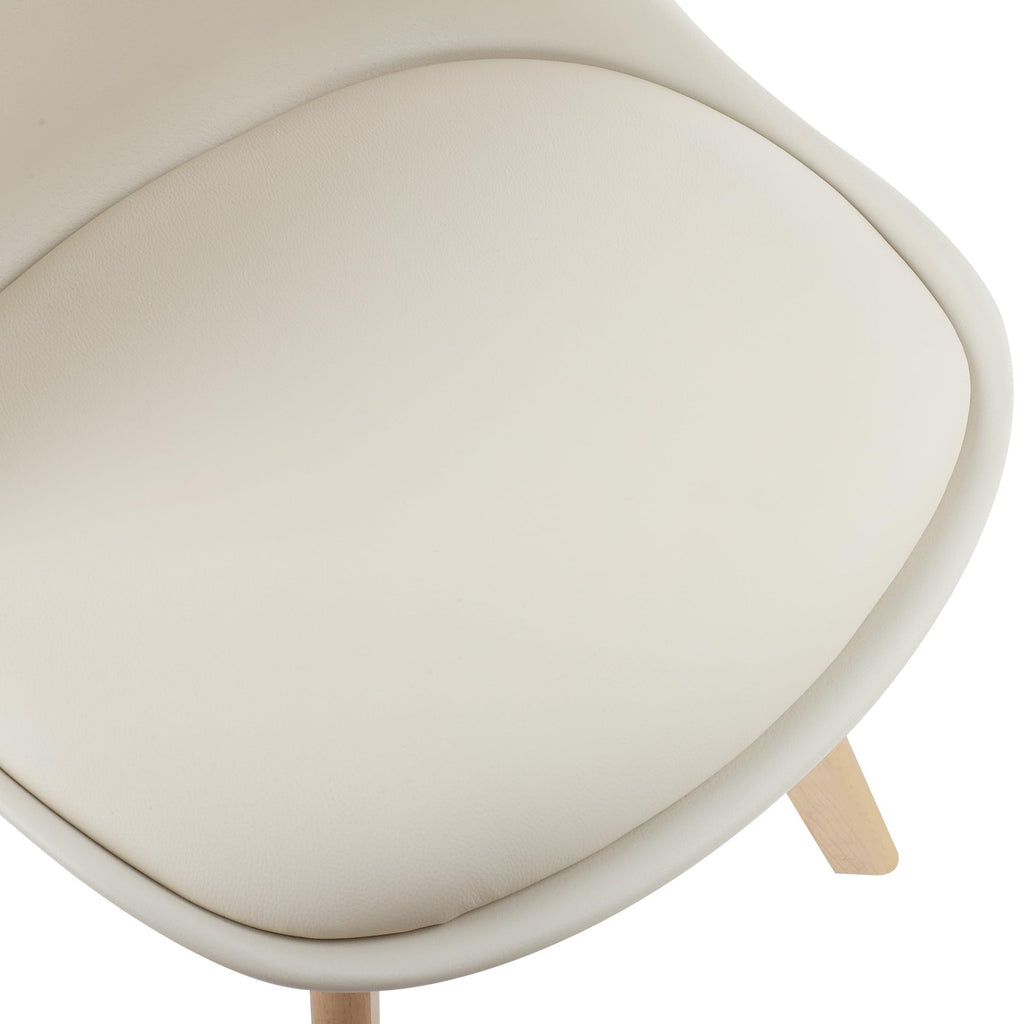 Inspired Eames Style Mid Century Modern Dining Chairs, Shell Lounge Plastic Side Chair with Soft Padded and Wooden Legs Living Room Bedroom