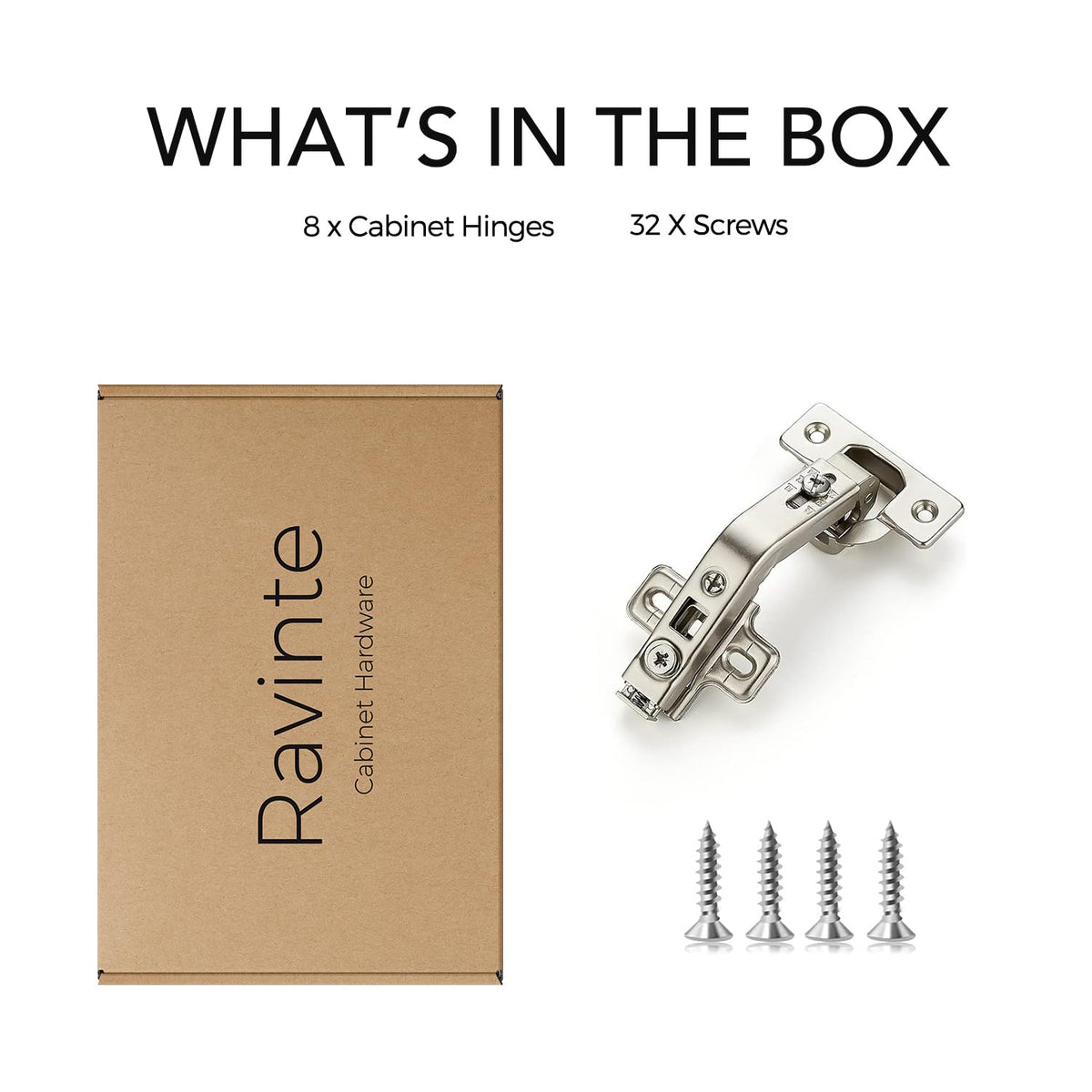 Kitchen Cabinet Hinges, 135 Degree Door Hinges, 4 Pairs 8 Pack