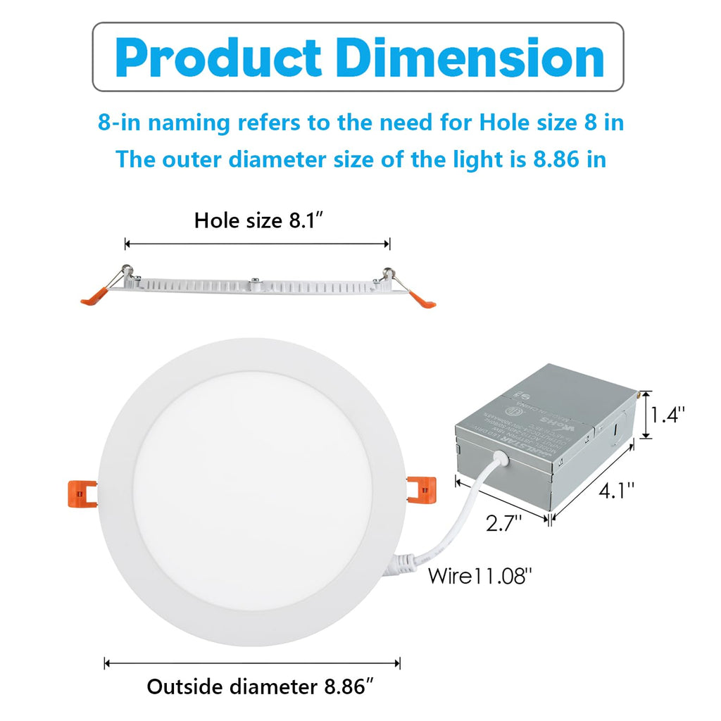 6‐Packs 8 Inch Recessed Light J‐Box, Ultra‐Thin Can‐Killer Canless