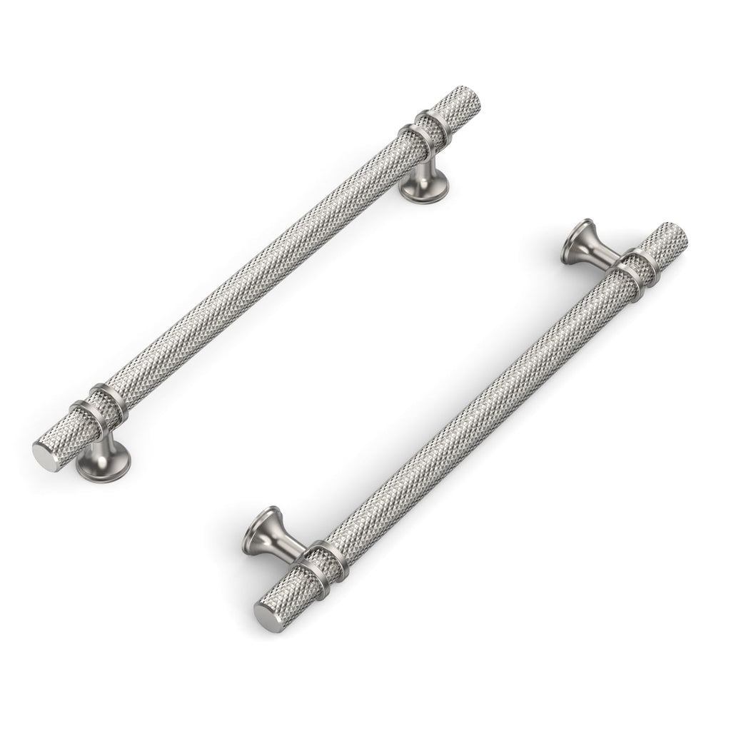 10 Pack 7"(177mm) Brushed Nickel Knurled Cabinet Handles Kitchen Satin Nickel Cabinet Pulls Drawer Dresser Hardware