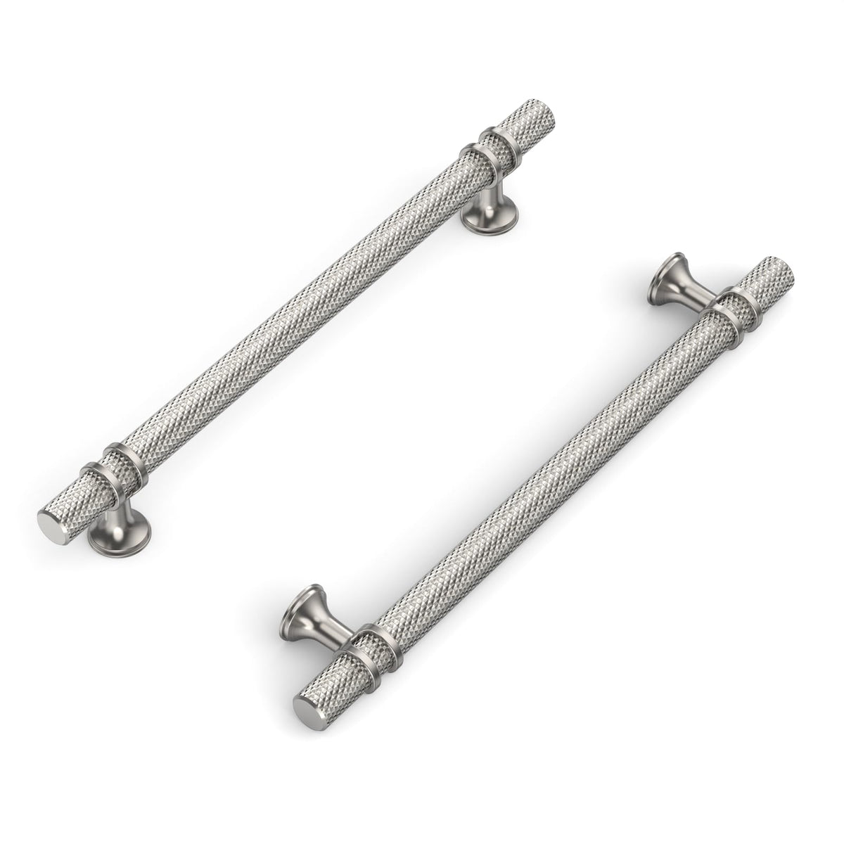 10 Pack 7"(177mm) Brushed Nickel Knurled Cabinet Handles Kitchen Satin Nickel Cabinet Pulls Drawer Dresser Hardware