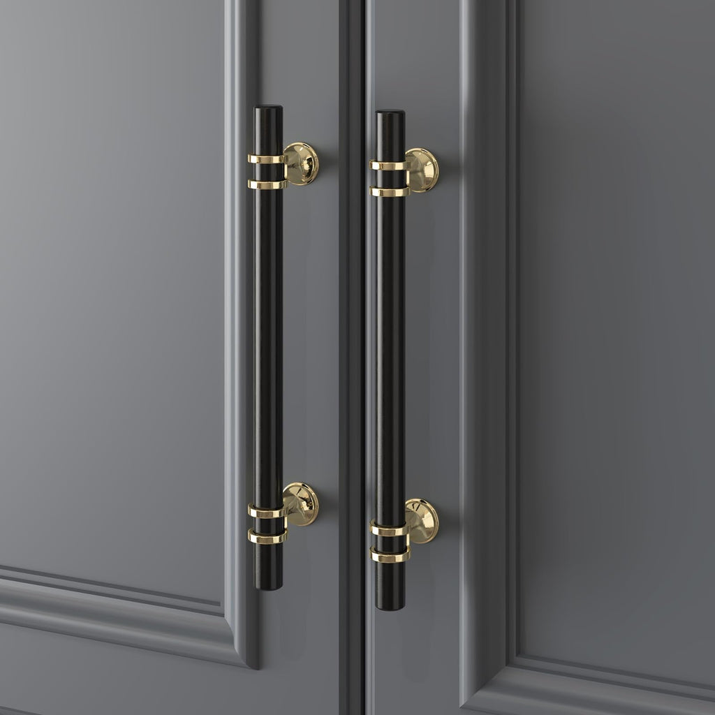 20 Pack 6-1/4 Inch Black and Gold Cabinet Handles