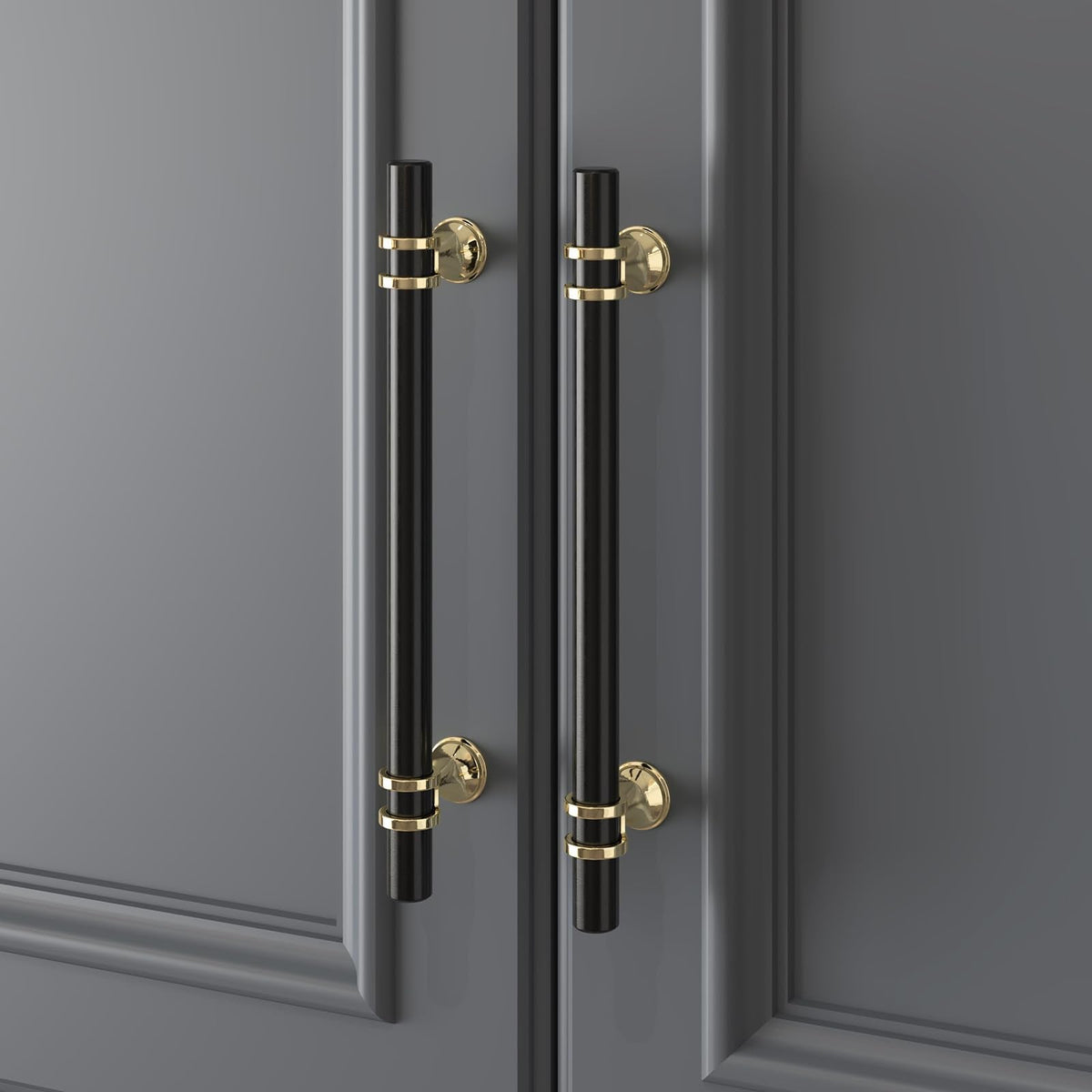 20 Pack 6-1/4 Inch Black and Gold Cabinet Handles