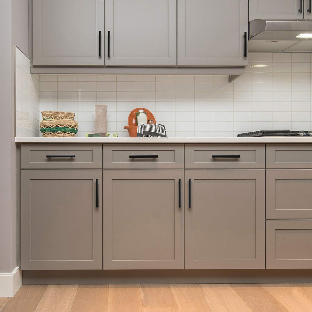 Matte Black 6" Length Cabinet Handles 3.75" Hole Center 24 Pack