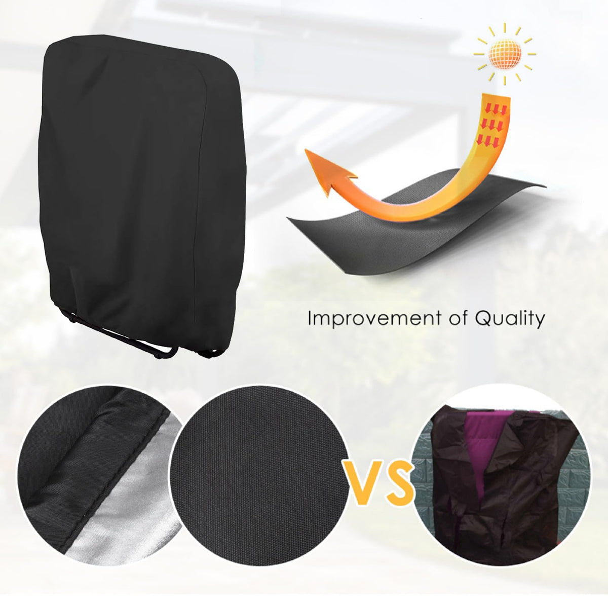 Zero Gravity Chair Covers 2 PCS, Outdoor Zero Gravity Folding Patio Chair Covers Waterproof Dustproof Gravity Chair