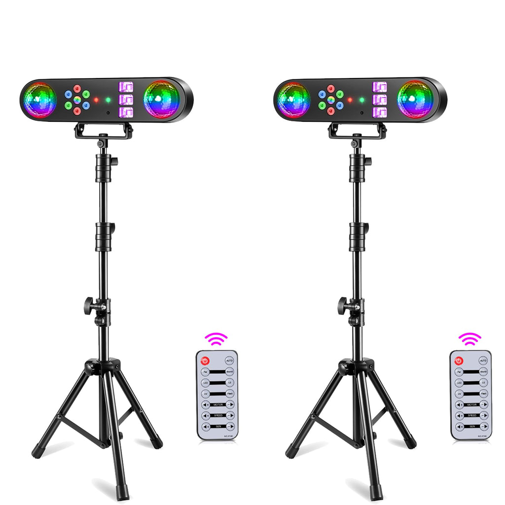 DJ Lights with Stand, 5 in 1 Dj Lights for Parties Disco Ball Stage Party Light Set with Sound Activated Control