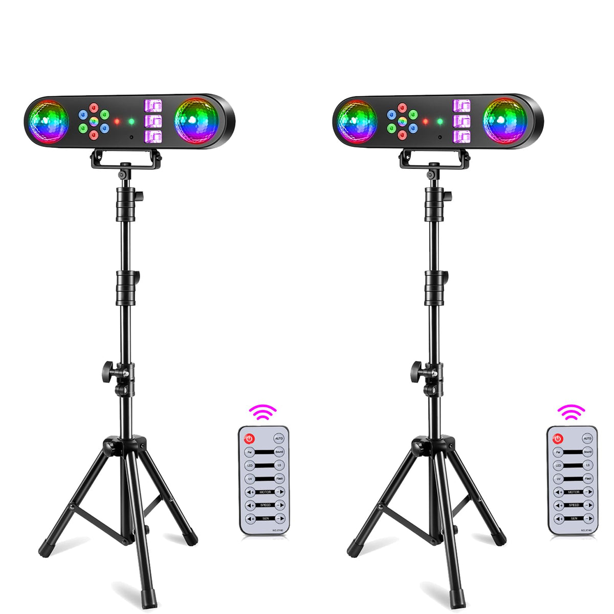 DJ Lights with Stand, 5 in 1 Dj Lights for Parties Disco Ball Stage Party Light Set with Sound Activated Control