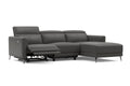 Andria 99.5" Leather Sectional Couch, Power Recliner with Right Chaise - Cloudy Grey