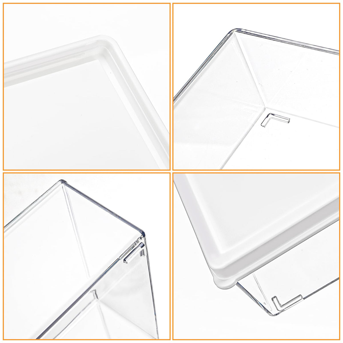 6 Pc Pasta Containers with Lids for Pantry, Airtight Spaghetti Noodle Holder, Plastic Food Keeper for Fridge Kitchen