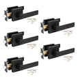 5 Pack Matte Black Entry Door Handles with Lock and Key Exterior Door Lockset 2.13 lb Contemporary Door Lever(Not
