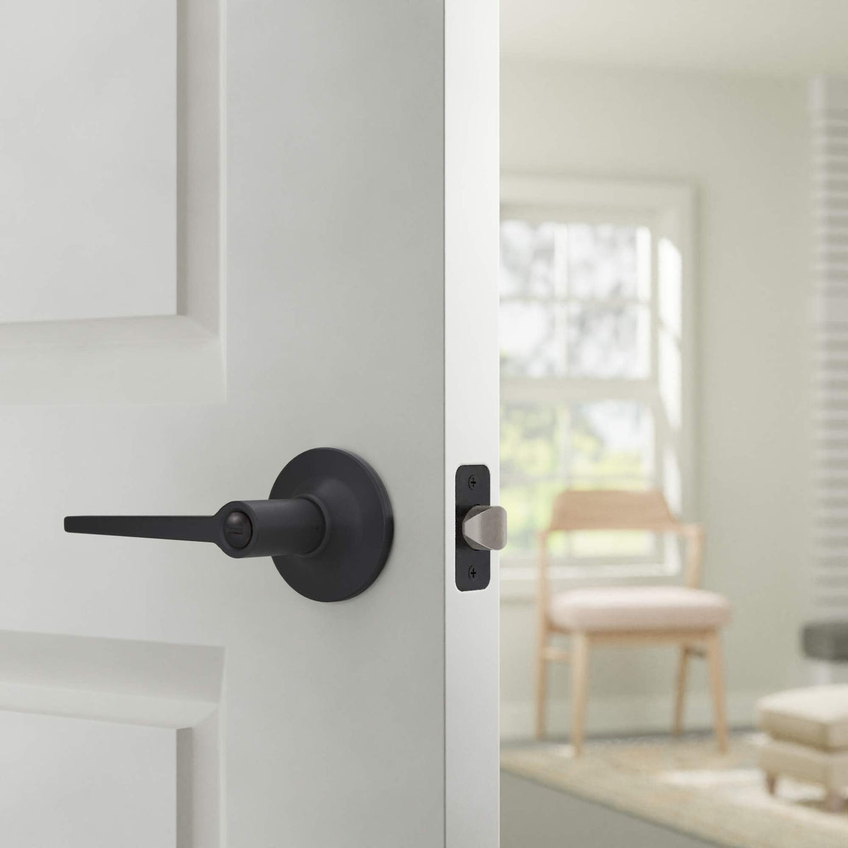 Manchester Reversible Privacy Door Lever, Keyless, Matte Black, 1-Pack