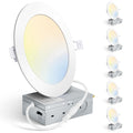 6 Pack 6 Inch LED Recessed Ceiling Light 5CCT with Junction Box