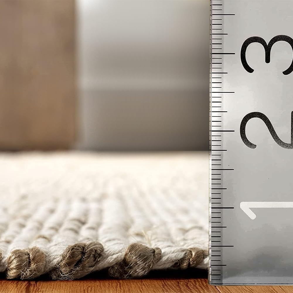 Jute Cotton Area Rug ft Large Rectangle Hand Woven Natural Farmhouse Rugs