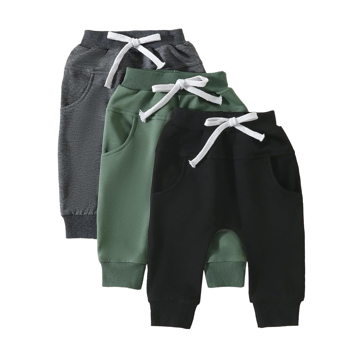 Baby Boys' Pack Pull-on Jogger Pants Knit Pants Classic Fit Elastic Waist Kids Toddler Pants Multipacks Long Pants