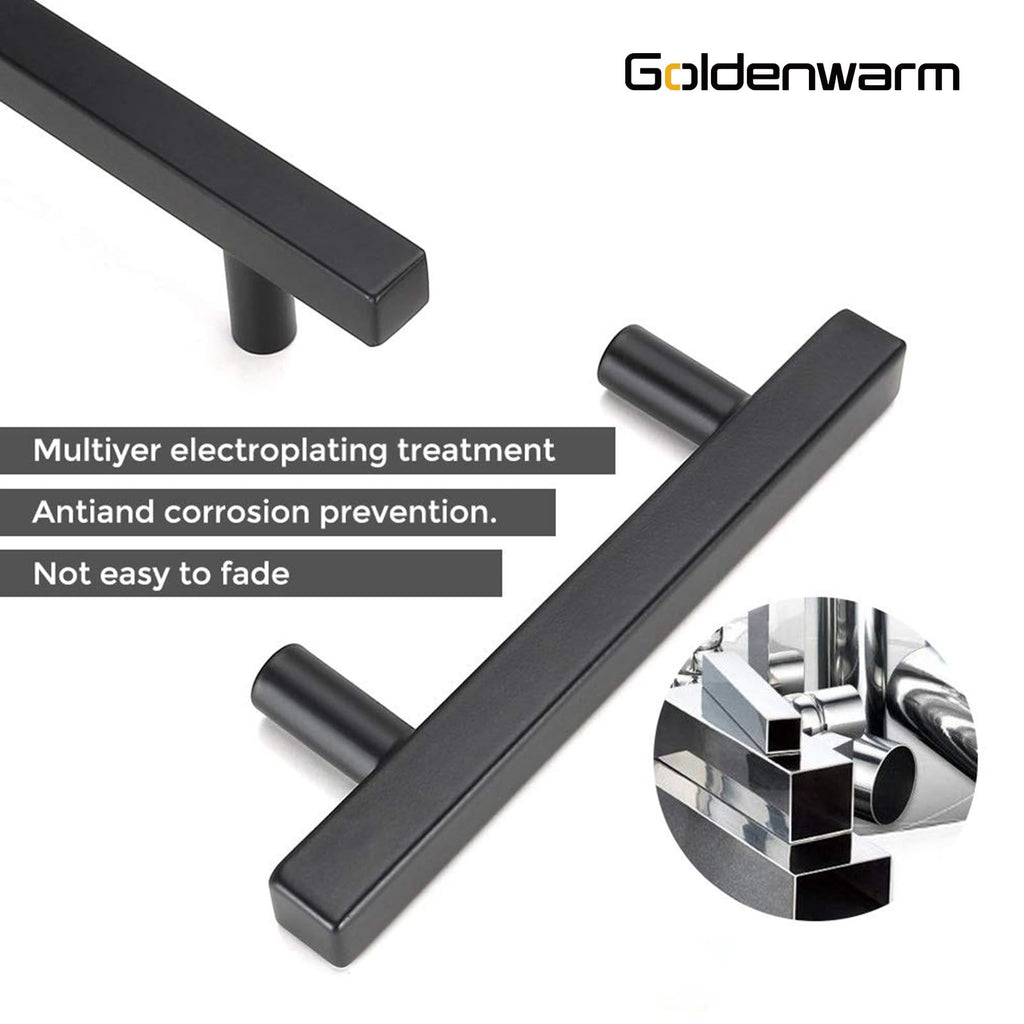 5 Pack 2-1/2 Inch Black Cabinet Handles Kitchen Drawer Pulls
