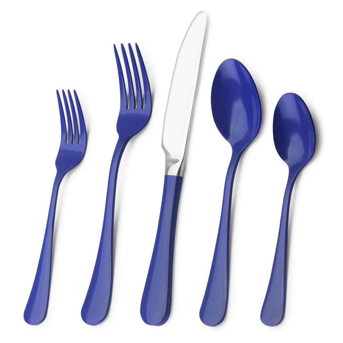 Blue Silverware Set, 20-Piece Stainless Steel Flatware Set, Kitchen Utensil Set Service for 4, Tableware Cutlery Set