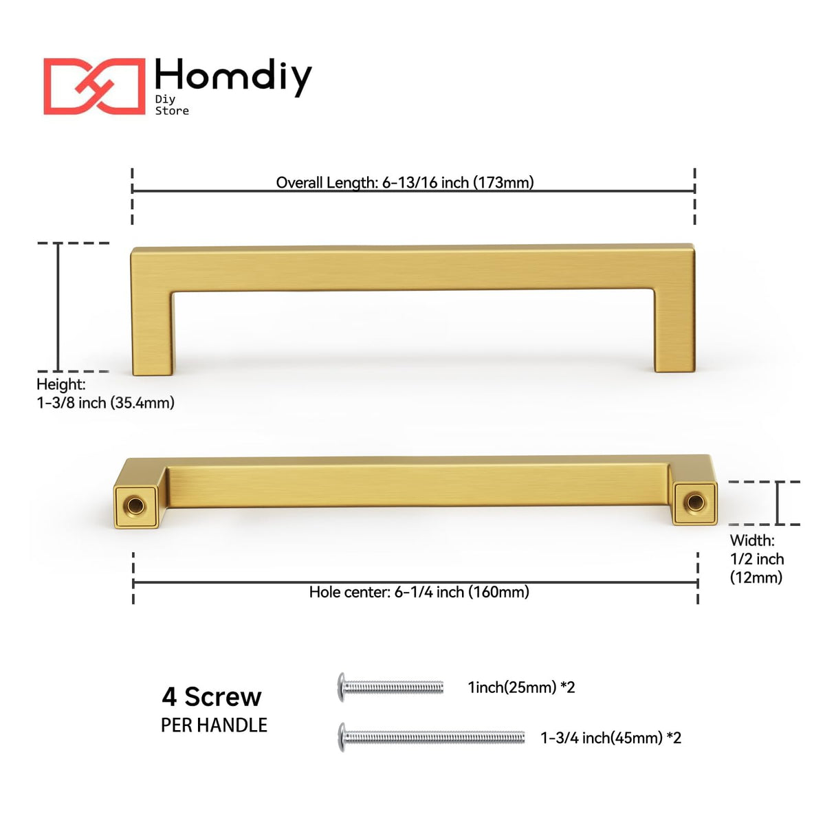 20 Pack 6-1/4 Inch Gold Kitchen Cabinet Handles Gold Cabinet Pulls