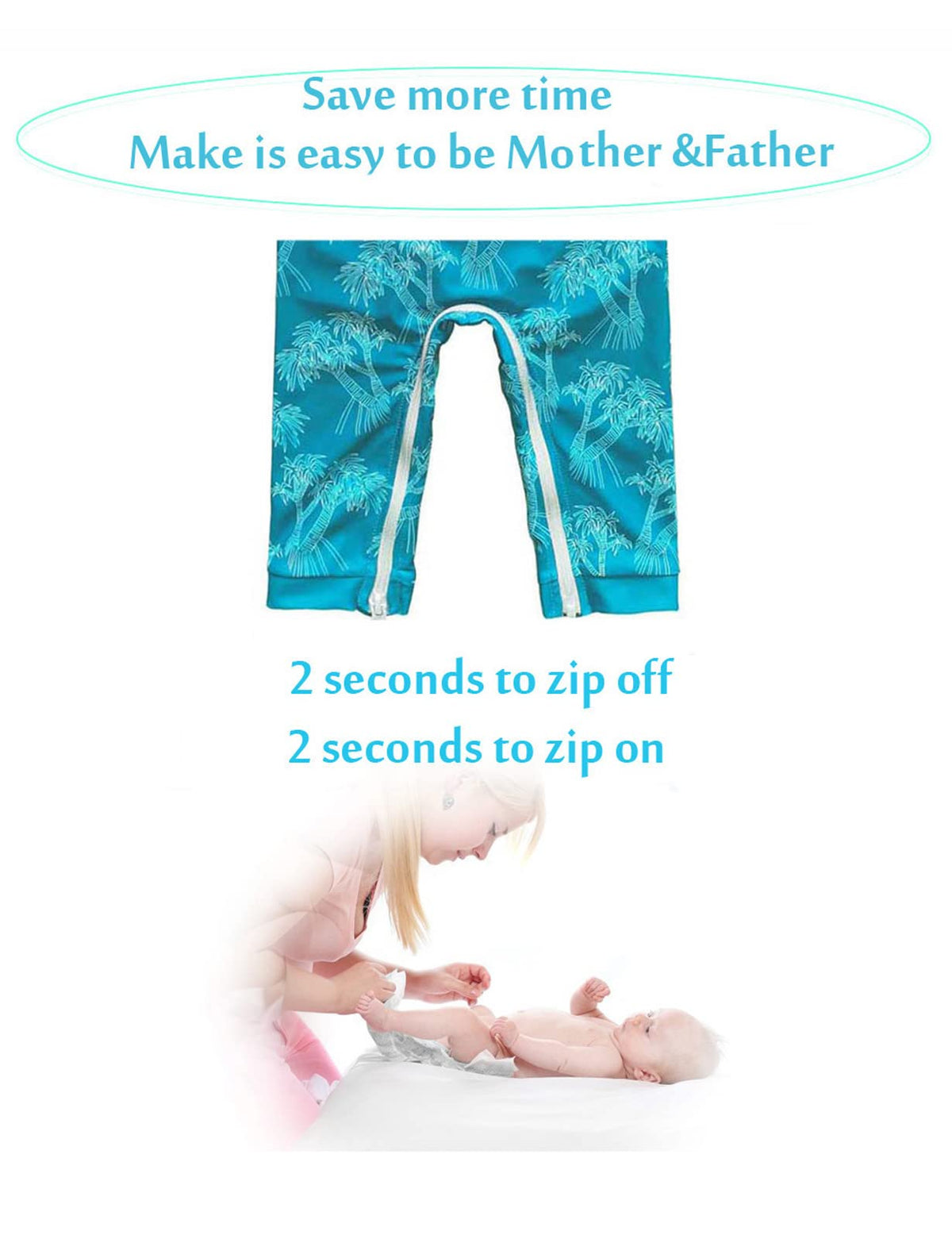 Baby Toddler Swimsuit UPF 50+ Protection Rash Guard Boy Swimsuits One Piece Bathing Suit Crotch Zipper for Quicker