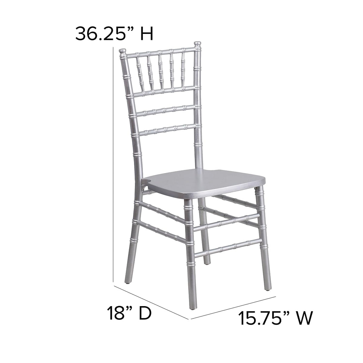 2 Pack HERCULES Series Silver Wood Chiavari Chair