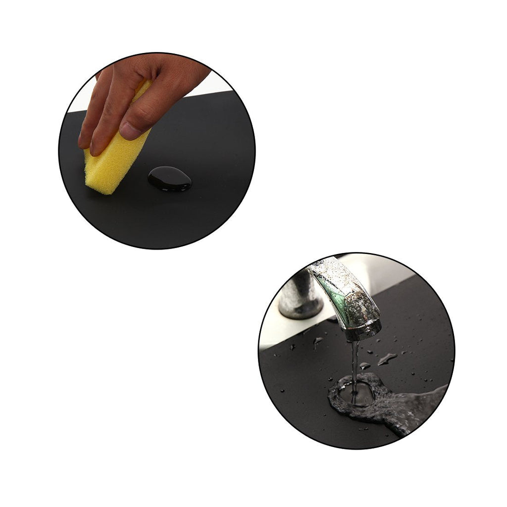 23.6'' by 15.7''Flexible Silicone Placemat Non Slip Waterproof Heat Resistant Dinner Table Black 2 pcs