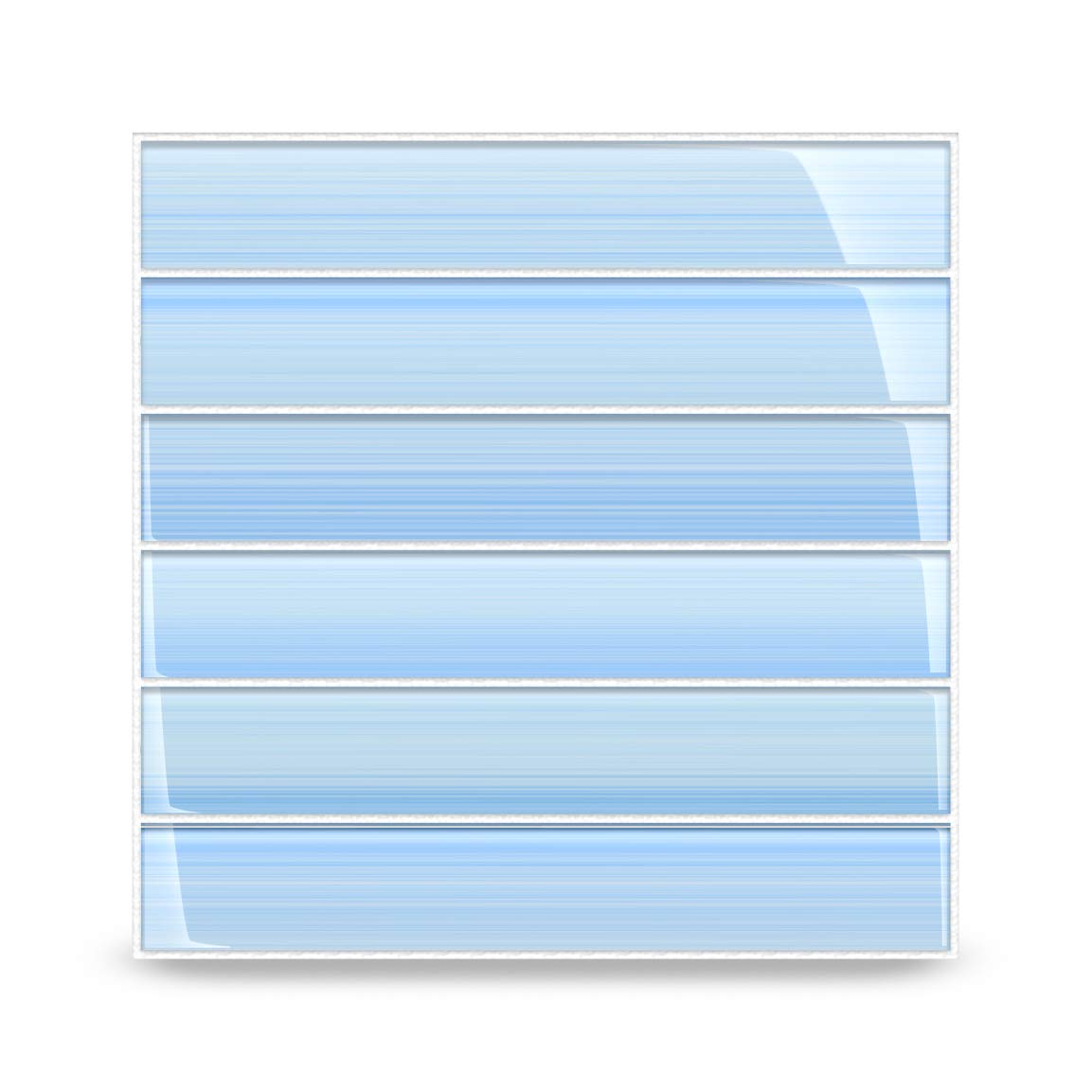 Big Blue Glass Subway Tile Backsplash or Bathroom/Showers, 2x12