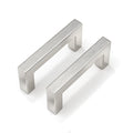 Brushed Nickel Cabinet Pulls 80 Pack 3-3/4 Inch, Square Drawer Handles, Stainless Steel, Screws Included, Silver