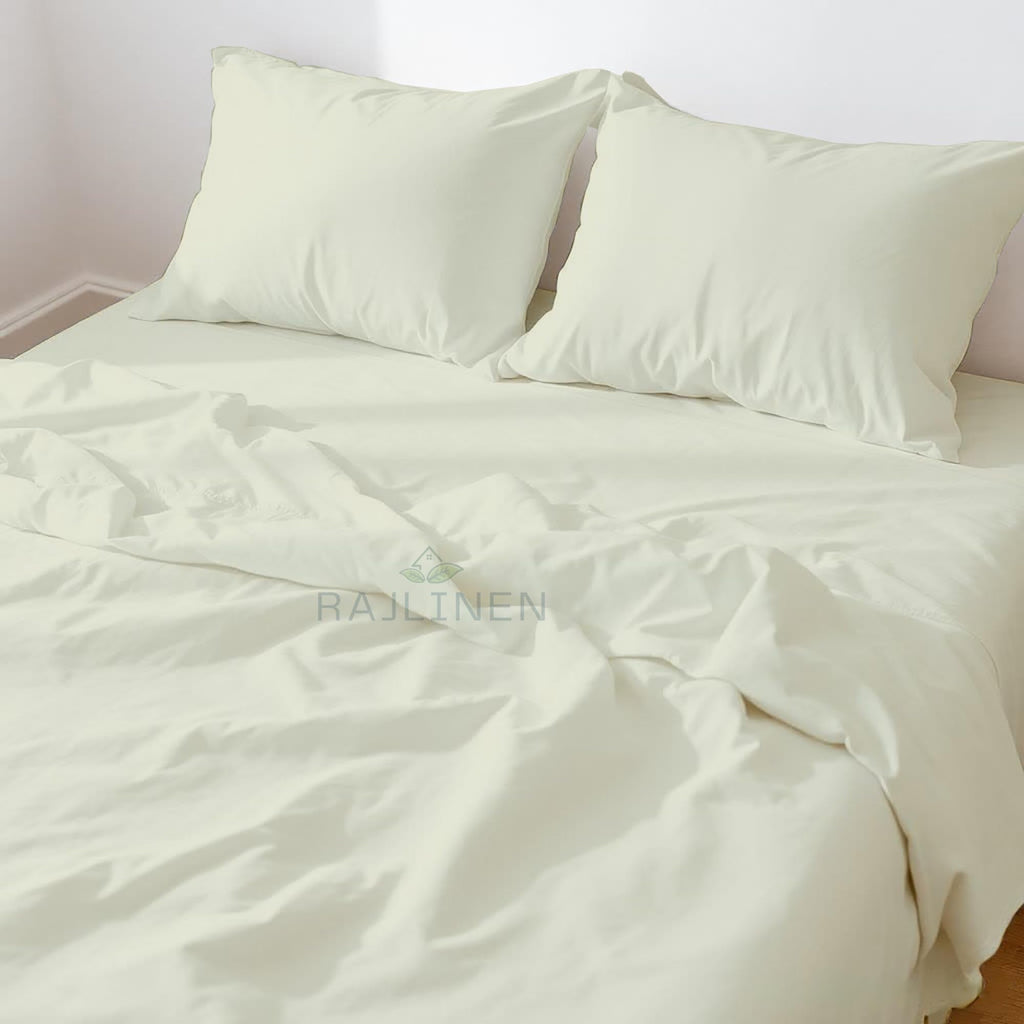 Waterbed Sheets Set, Cotton, Fits Up to 16 Inch Deep Pockets, Attached Fitted and Flat Sheets, 4