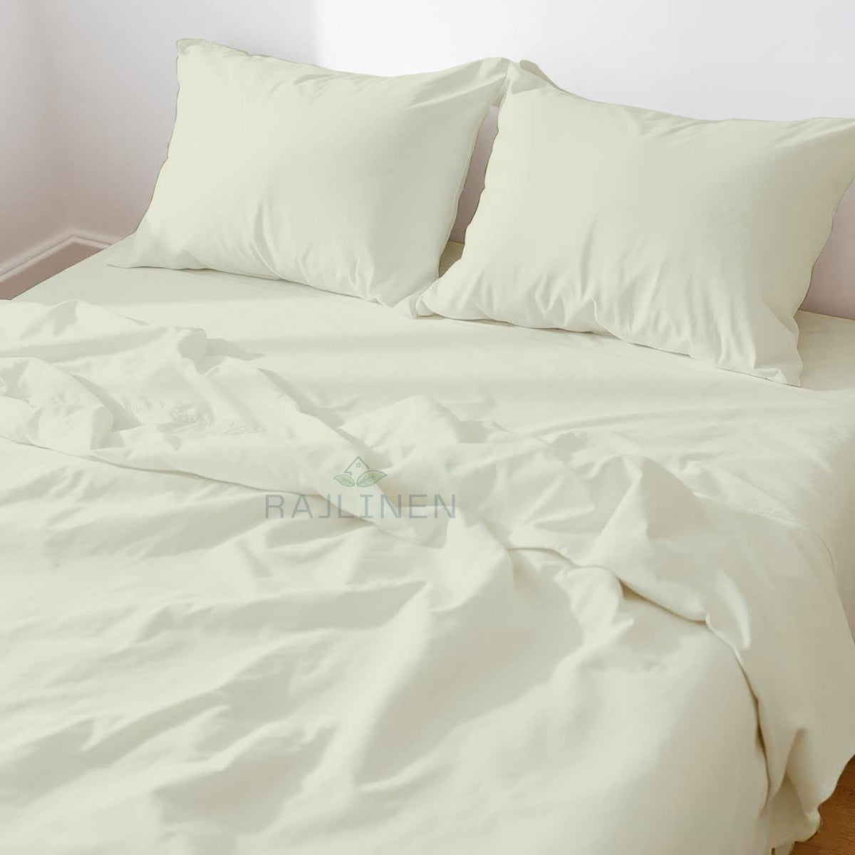 Waterbed Sheets Set, Cotton, Fits Up to 16 Inch Deep Pockets, Attached Fitted and Flat Sheets, 4