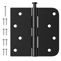 6 Pack Black Door Hinges 4 Inch, Exterior Door Hinges, Removable Pin ﻿